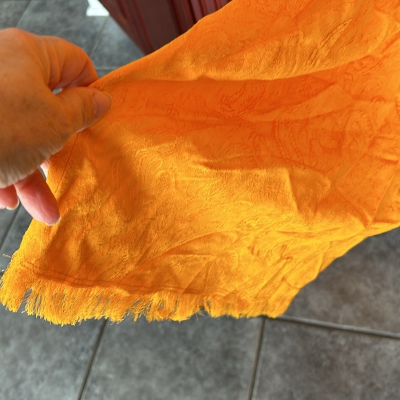 ZARA orange jacquard print full length jumpsuit size small - Picture 10 of 13